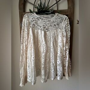 Torrid Cream Lace Blouse